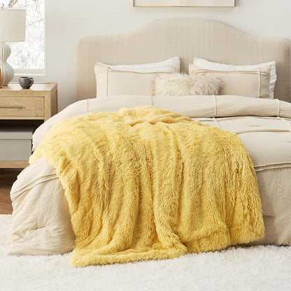 Bedsure GentleSoft Fluffy Fuzzy Faux Fur Throw Blanket for Couch, Soft Sherpa Fleece Cozy Gifts for Women, Plush Bed Blanket Room Decor for Men, Thick Warm Minky Teen Gifts Winter Bedding