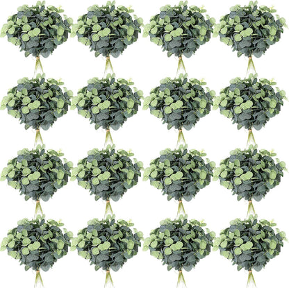 Tigeen 200 Pcs Artificial Eucalyptus Stems Tall 11.8 Inch Tall Faux Eucalyptus Branches Fake Greenery Plants Stems for Vase Home Party Wedding Decorations