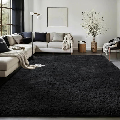Ophanie Round Rugs 5Ft Ivory Circle Area Rug, Nursery Room Decor, Christmas Aesthetic Bedroom Home Circular Carpet 5 Foot, Fluffy Fuzzy Shag Plush Cream Living Room Rugs for Kids Boys Girls Teen Baby