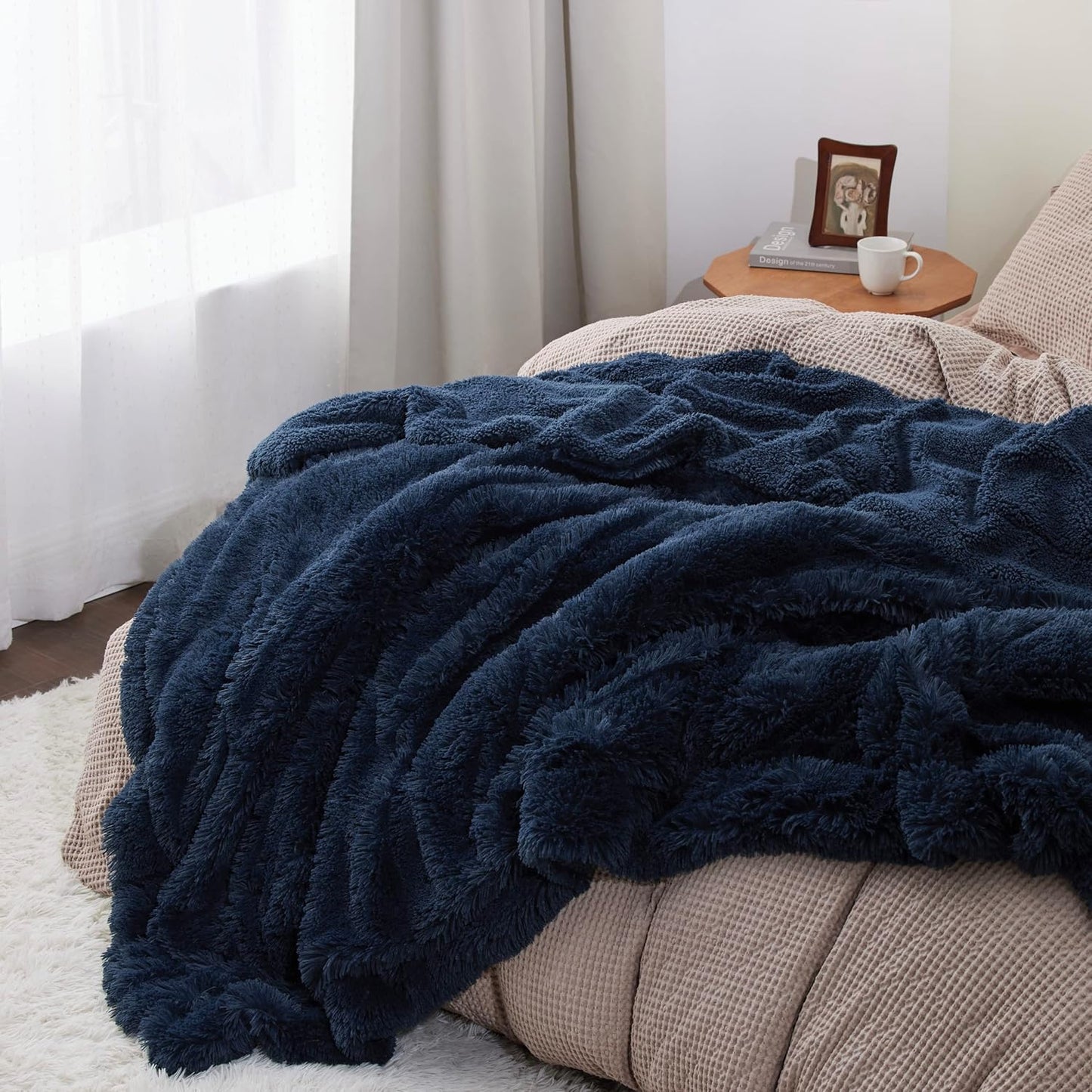 Bedsure GentleSoft Fluffy Fuzzy Faux Fur Throw Blanket for Couch, Soft Sherpa Fleece Cozy Gifts for Women, Plush Bed Blanket Room Decor for Men, Thick Warm Minky Teen Gifts Winter Bedding