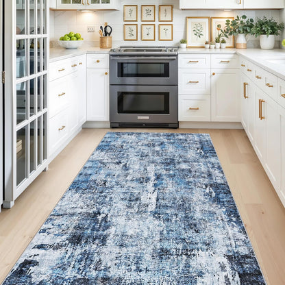 2x3 Washable Non-Slip Area Rug - Soft Low Pile Throw Rug for Kitchen Entryway Bedroom - Modern Indoor Door Mat with Rubber Backing (Beige Grey) - Colors B