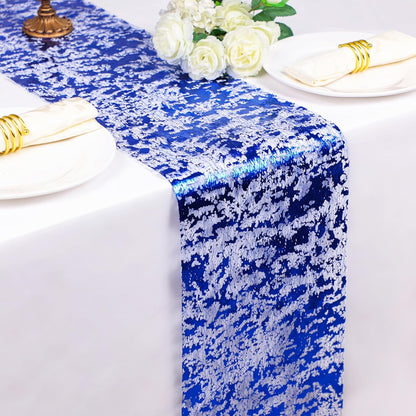 Snowkingdom 2 Pieces Gold Table Runner, Sequin Glitter Foil Metallic Thin Mesh Runner Roll 11"x108", Gold Table Decorations for Event Party, Wedding, Birthday Party, Christmas