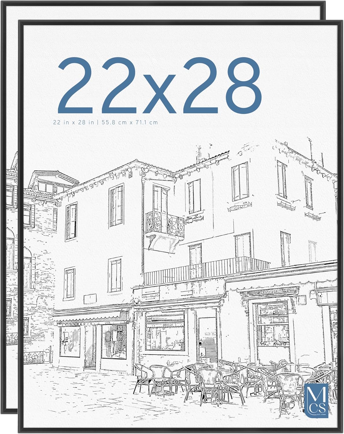 MCS Original Poster Frame 24x36 Black Lightweight Vertical & Horizontal Wall Hanging Large Picture Frame for Posters, Art Prints & Gallery Wall (6-Pack)