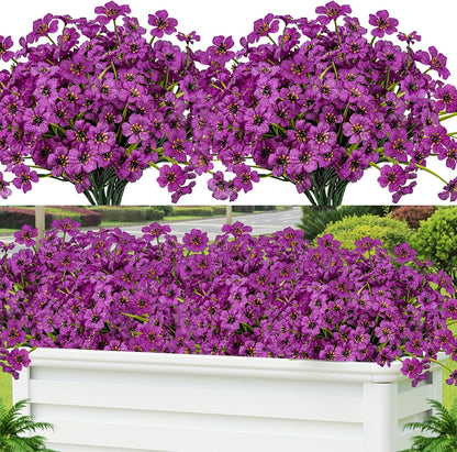 Lnoicy Artificial Greenery Plants Outdoor UV Resistant Fake Plants Boxwood Shrubs Grass,20 Bundles for Farmhouse Home Garden Office Patio Backyard Wedding and Indoor Outdoor Decoration