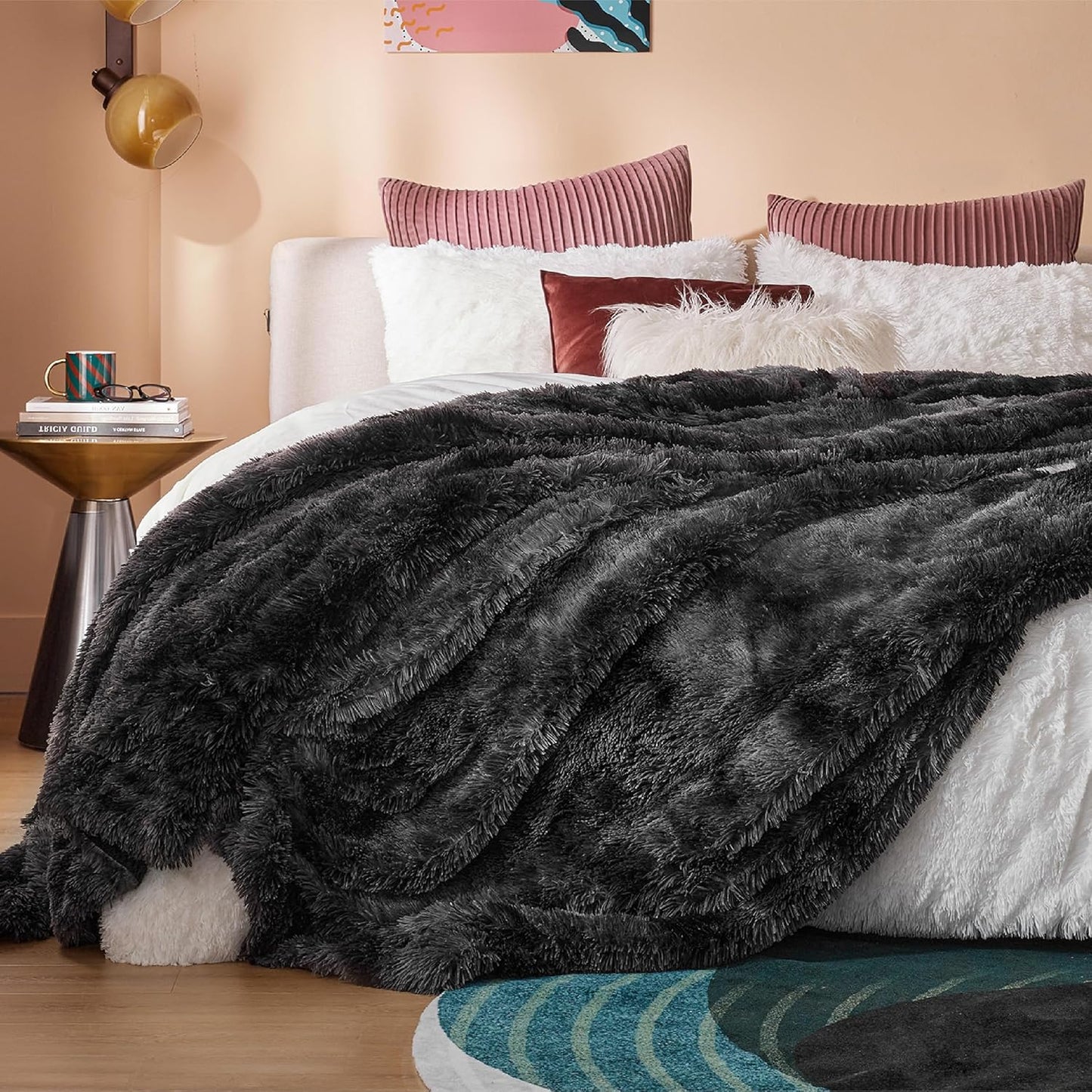 Bedsure GentleSoft Fluffy Fuzzy Faux Fur Throw Blanket for Couch, Soft Sherpa Fleece Cozy Gifts for Women, Plush Bed Blanket Room Decor for Men, Thick Warm Minky Teen Gifts Winter Bedding