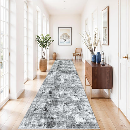 2x3 Washable Non-Slip Area Rug - Soft Low Pile Throw Rug for Kitchen Entryway Bedroom - Modern Indoor Door Mat with Rubber Backing (Beige Grey) - Colors B