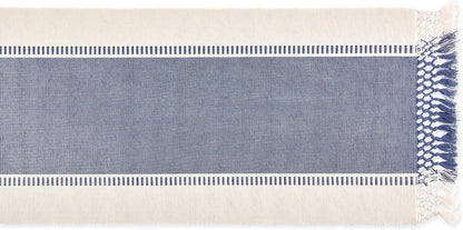 DII Dobby Stripe Woven Table Runner, 13x72-inch, French Blue