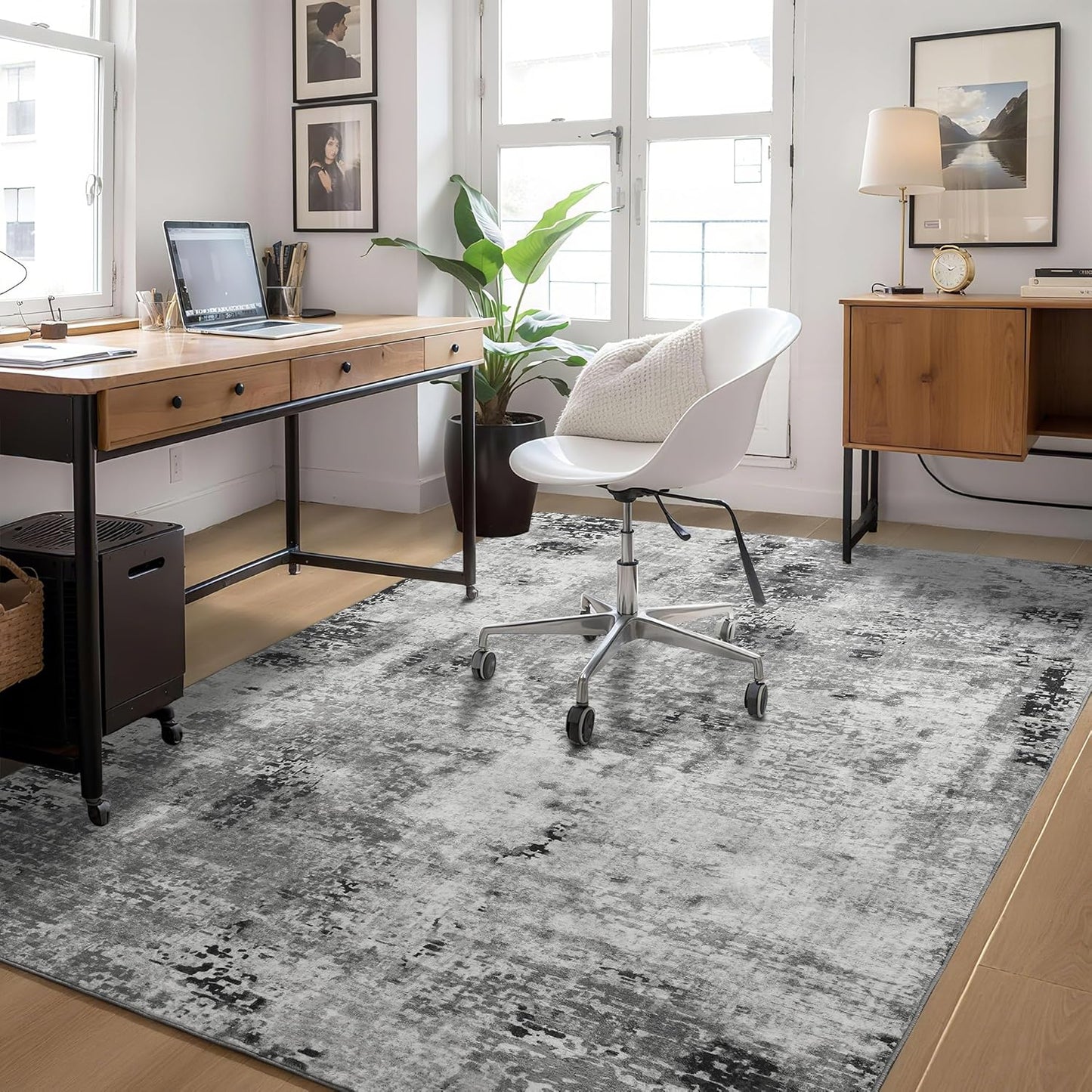 Ompaa 2x6 Rug Runners for Hallways Kitchen Runner Rug Non Slip Washable Grey Long Runner Rugs with Rubber Backing Soft Abstract Carpet Runner for Hallways, Kitchen, Bedroom, Bathroom, Entryway - Colors B