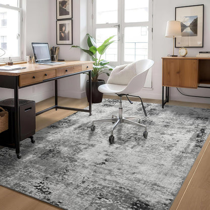Ompaa 2x6 Rug Runners for Hallways Kitchen Runner Rug Non Slip Washable Grey Long Runner Rugs with Rubber Backing Soft Abstract Carpet Runner for Hallways, Kitchen, Bedroom, Bathroom, Entryway - Colors B