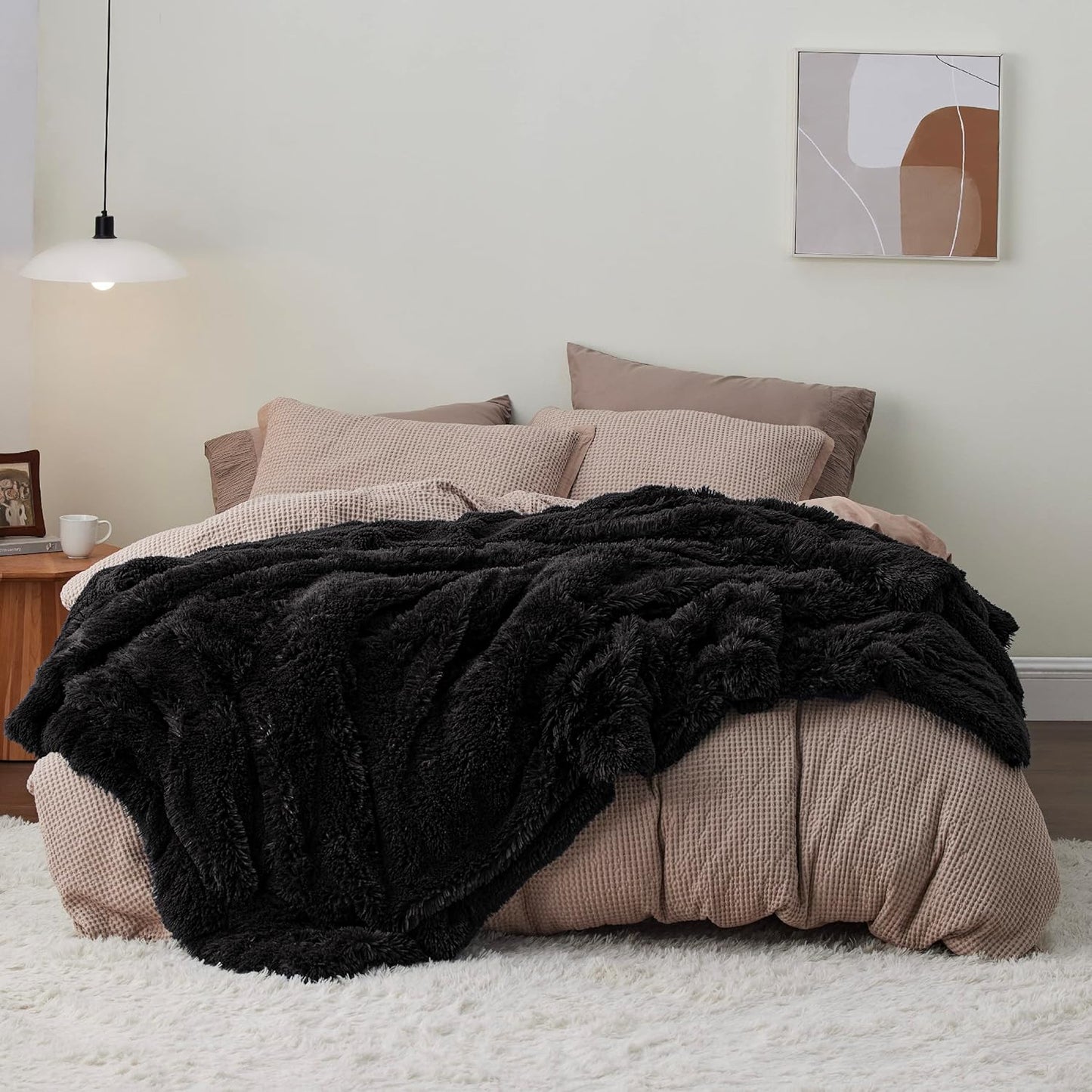 Bedsure GentleSoft Fluffy Fuzzy Faux Fur Throw Blanket for Couch, Soft Sherpa Fleece Cozy Gifts for Women, Plush Bed Blanket Room Decor for Men, Thick Warm Minky Teen Gifts Winter Bedding