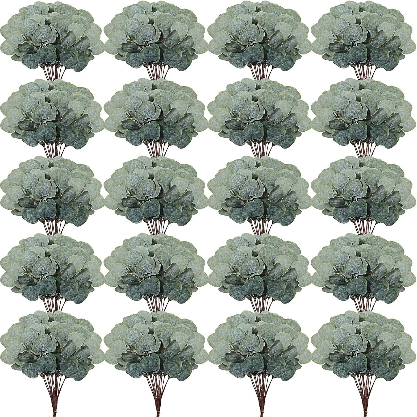 Taiyin 120 Pieces Artificial Eucalyptus Leaves for Wedding Eucalyptus Leaves Stems Decor Greenery Faux Green Stems for Wedding Centerpiece Floral Home Decor, 11 Inches