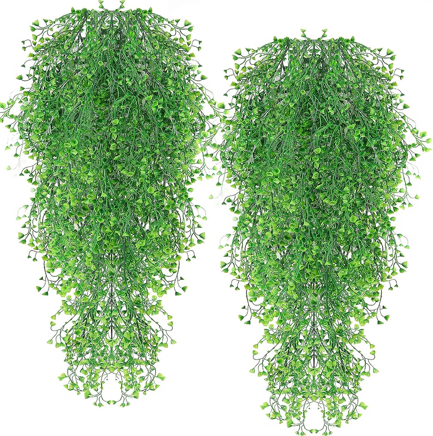 RECUTMS Fake Hanging Plants Artificial Ferns for Outdoor Hanging Faux Plants Vine Ivy Faux Fern Hanging Vines Wall Plants for Home Garden Party Wedding Decor (White 4P)