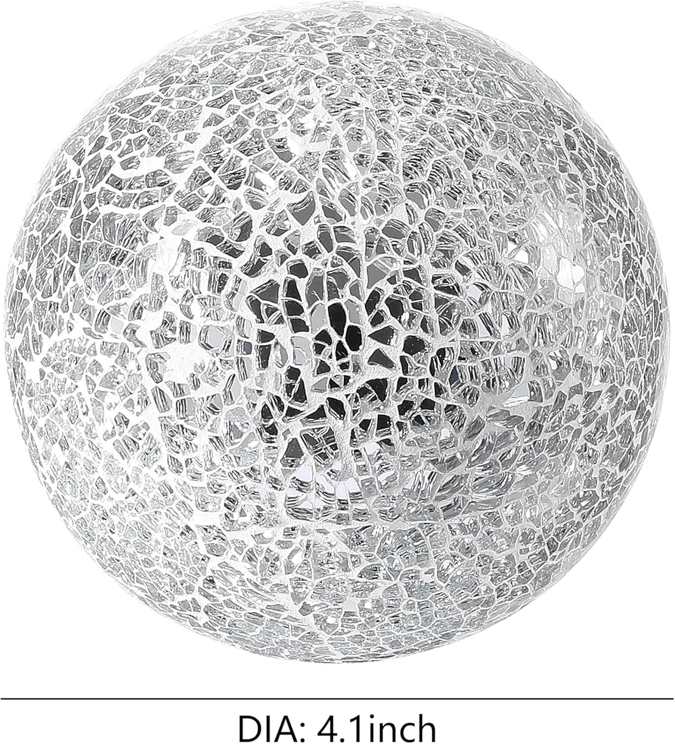 Decorative Mosaic Glass Orbs, 4 Inch Diameter, Set of 3 Sphere Balls, Rose Gold (Gold)