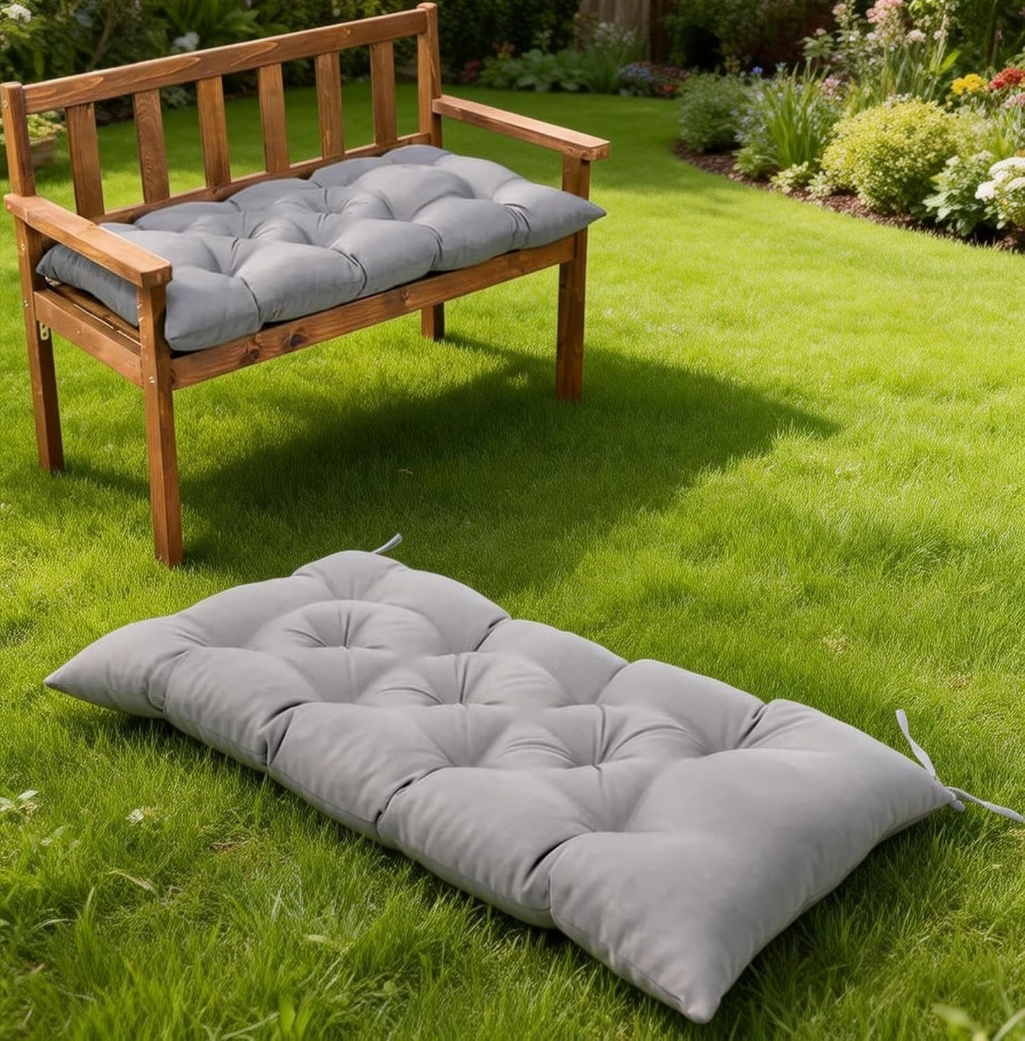 Waterproof & Sun-Resistant Outdoor Bench Cushion - Universal Fit for Patio Chairs, Swing Seats.Lounger Seat Cushions Outdoor Loveseat Bench Seat Pads (Navy,39.4 X 19.7 Inch)