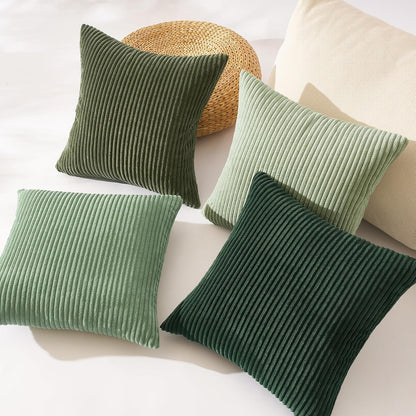 Topfinel Decorative Throw Pillow Covers Cushion Cases, Set of 4 Soft Velvet Modern Double-Sided Designs, Mix and Match for Boho Farmhouse Fall Home Decor (18x18 inch, Orange/Teal)