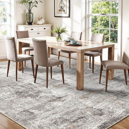 2x3 Washable Non-Slip Area Rug - Soft Low Pile Throw Rug for Kitchen Entryway Bedroom - Modern Indoor Door Mat with Rubber Backing (Beige Grey) - Colors B