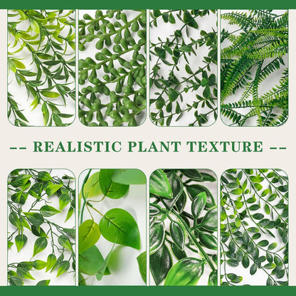 Der Rose 6Pcs Fake Plants Hanging Artificial Eucalyptus Vines Faux Potted Hanging Plants Indoor for Bathroom Kitchen Wall Shelf Outdoor Decor