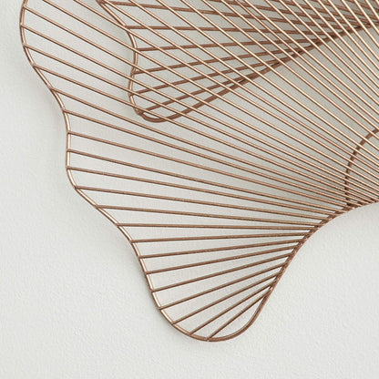 Deco 79 Metal Floral Home Wall Decor Ginkgo Leaf Wire Wall Sculpture, Wall Art 35" x 1" x 34", Copper