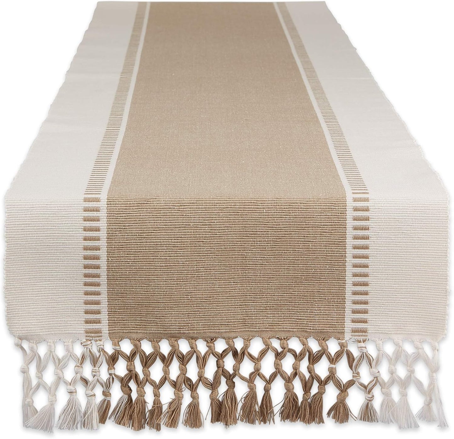 DII Dobby Stripe Woven Table Runner, 13x72-inch, French Blue