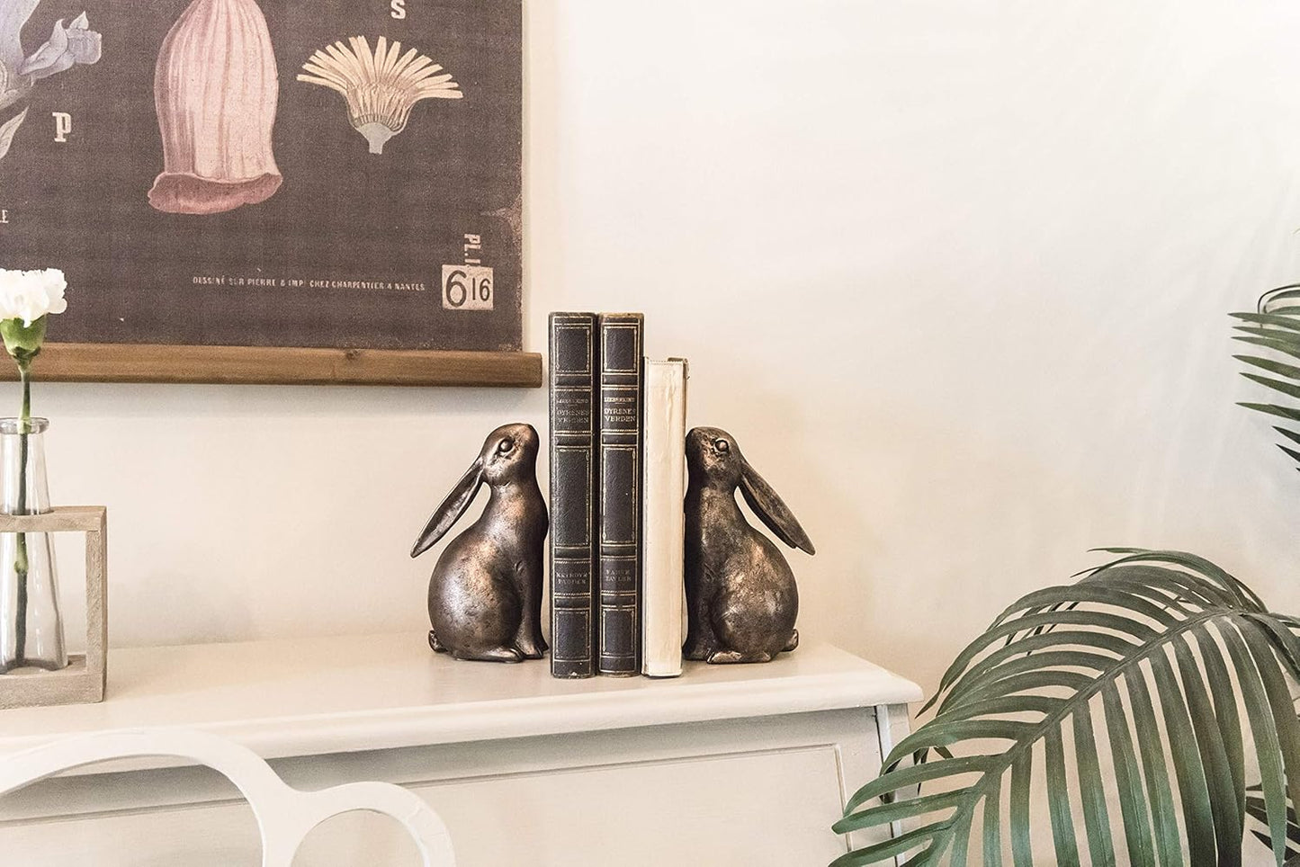 Creative Co-Op Decorative Resin Rabbit Bookends, Bronze, Set of 2