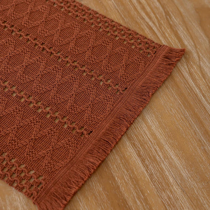 Keketoarrange Boho Sage Green Table Runner for Summer Home Decorations 12x72 Inches Farmhouse Small Macrame Woven Burlap Rustic Coffee Dresser Dining Kitchen Centerpiece Bohemian Decor