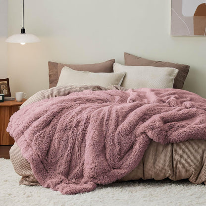 Bedsure GentleSoft Fluffy Fuzzy Faux Fur Throw Blanket for Couch, Soft Sherpa Fleece Cozy Gifts for Women, Plush Bed Blanket Room Decor for Men, Thick Warm Minky Teen Gifts Winter Bedding
