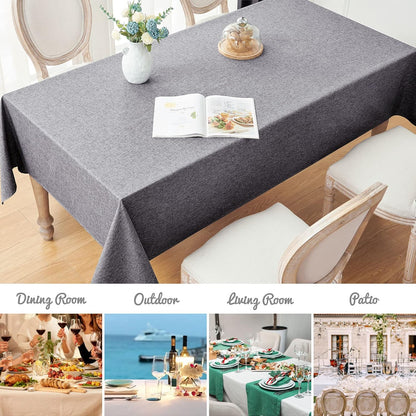 Veblandy Rectangle Tablecloth Waterproof Linen Textured Table Cloth Stain and Wrinkle Resistant Washable, Decorative Fabric Table Cover for Dining, Party and Camping (Sage Green, 52 * 70)