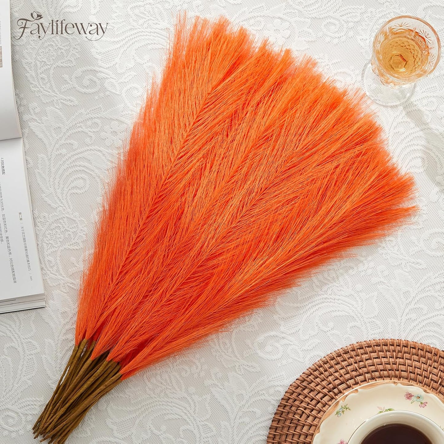 50pcs Pampas Grass 17in for Living Room Decor, Blush Pink Pampas Grass Decor, Fluffy Pink Flowers for Home Birthday Bathroom Baby Shower Wall Bow Decor(Blush & Cream & Pink)