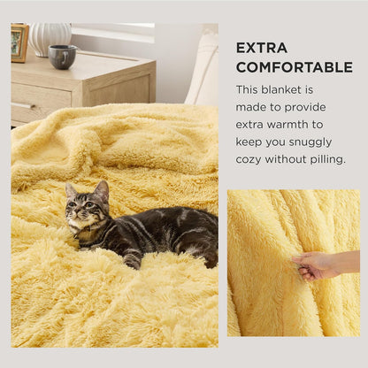 Bedsure GentleSoft Fluffy Fuzzy Faux Fur Throw Blanket for Couch, Soft Sherpa Fleece Cozy Gifts for Women, Plush Bed Blanket Room Decor for Men, Thick Warm Minky Teen Gifts Winter Bedding