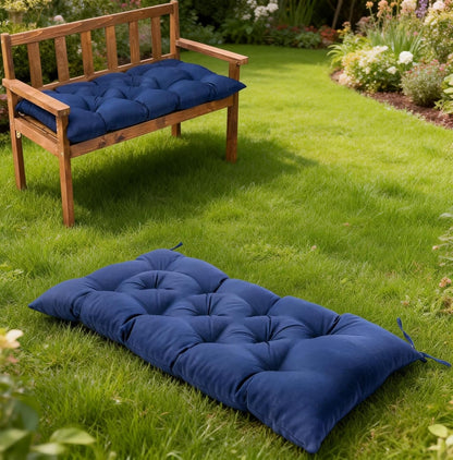 Waterproof & Sun-Resistant Outdoor Bench Cushion - Universal Fit for Patio Chairs, Swing Seats.Lounger Seat Cushions Outdoor Loveseat Bench Seat Pads (Navy,39.4 X 19.7 Inch)