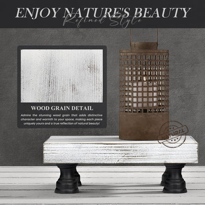 EOSAHR Farmhouse Riser for Room Decor : Decorative Pedestal Stand For Display Your Home Decorations and Uniquely Soap Stand - Rustic Bathroom Counter Tray and Kitchen Decor (Natural Wood)