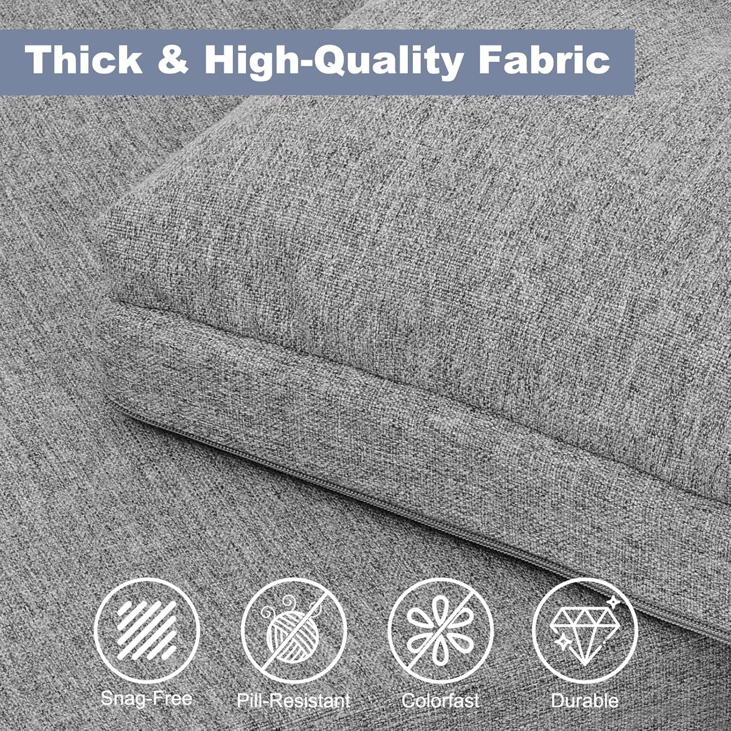 baibu 40 Inch Dual-Layer Patent Design Memory Foam Bench Cushion, Non-Slip Indoor Bench Cushion Standard Size Foam Pad with Machine Washable Cover (Dark Grey, 40x16x3in)