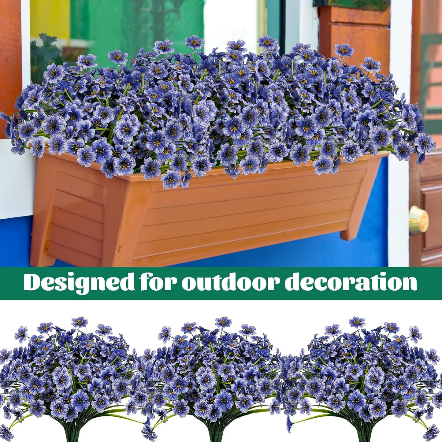Lnoicy Artificial Greenery Plants Outdoor UV Resistant Fake Plants Boxwood Shrubs Grass,20 Bundles for Farmhouse Home Garden Office Patio Backyard Wedding and Indoor Outdoor Decoration