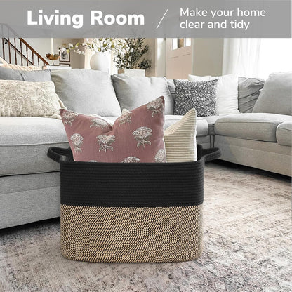 Goodpick Cube Storage Bins - Towel, Book, Cloth, Shoes, Closet Shelf Woven Baskets for Office, Baby Laundry, Toys, 13''x10''x9''