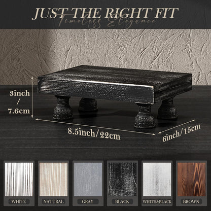 EOSAHR Farmhouse Riser for Room Decor : Decorative Pedestal Stand For Display Your Home Decorations and Uniquely Soap Stand - Rustic Bathroom Counter Tray and Kitchen Decor (Natural Wood)