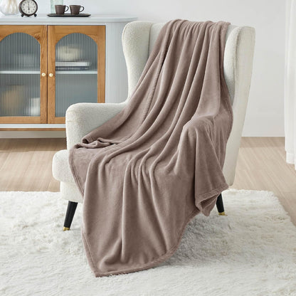 Bedsure GentleSoft Fleece Throw Blanket for Couch Grey - Lightweight Plush Fuzzy Cozy Soft Blankets and Throws for Sofa, Couch, Travel, Camping, 50x60 inches - Colors B