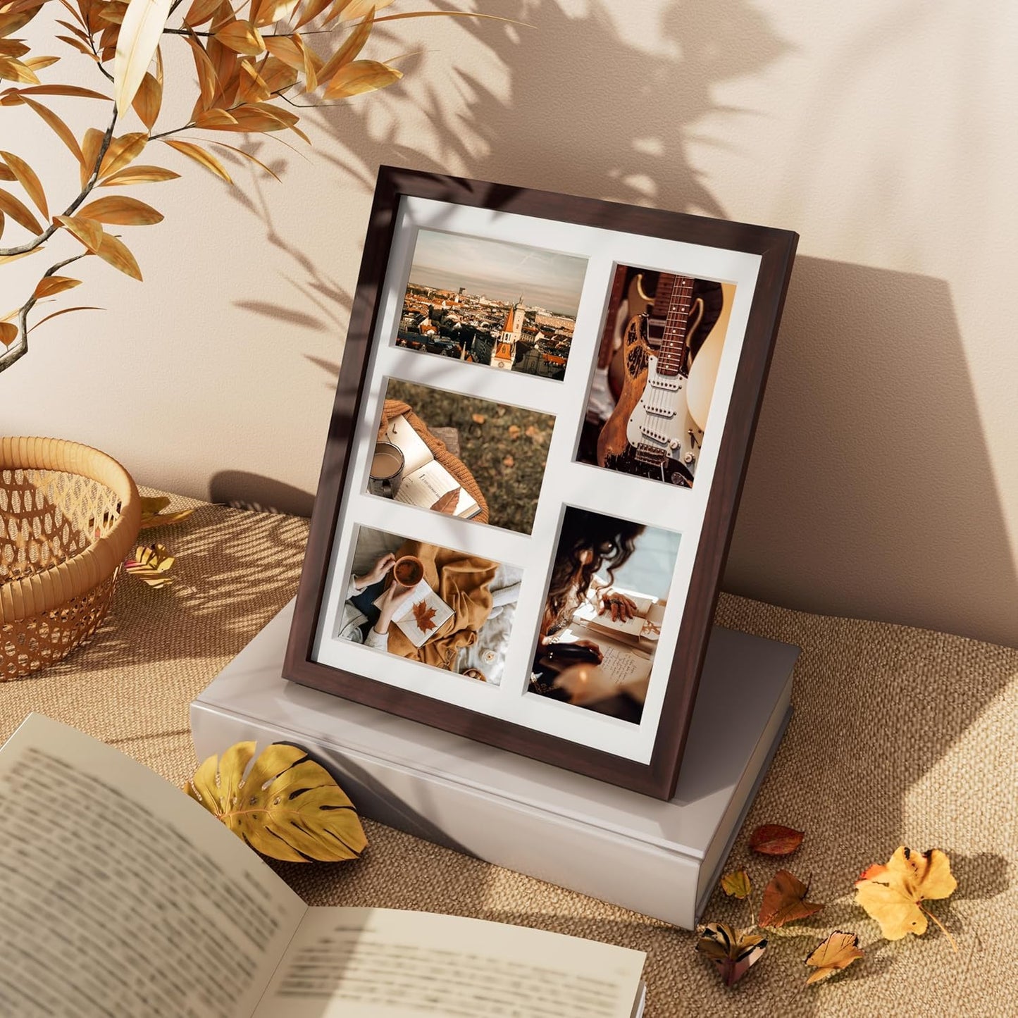 Vittanly 11x14 Collage Picture Frame, Displays 5Pcs 4x6 Pictures with Mat or 1Pcs 11x14 without Mat for Wall Mounting, Picture Frames Collage Wall Decor in Black, 1 Pack
