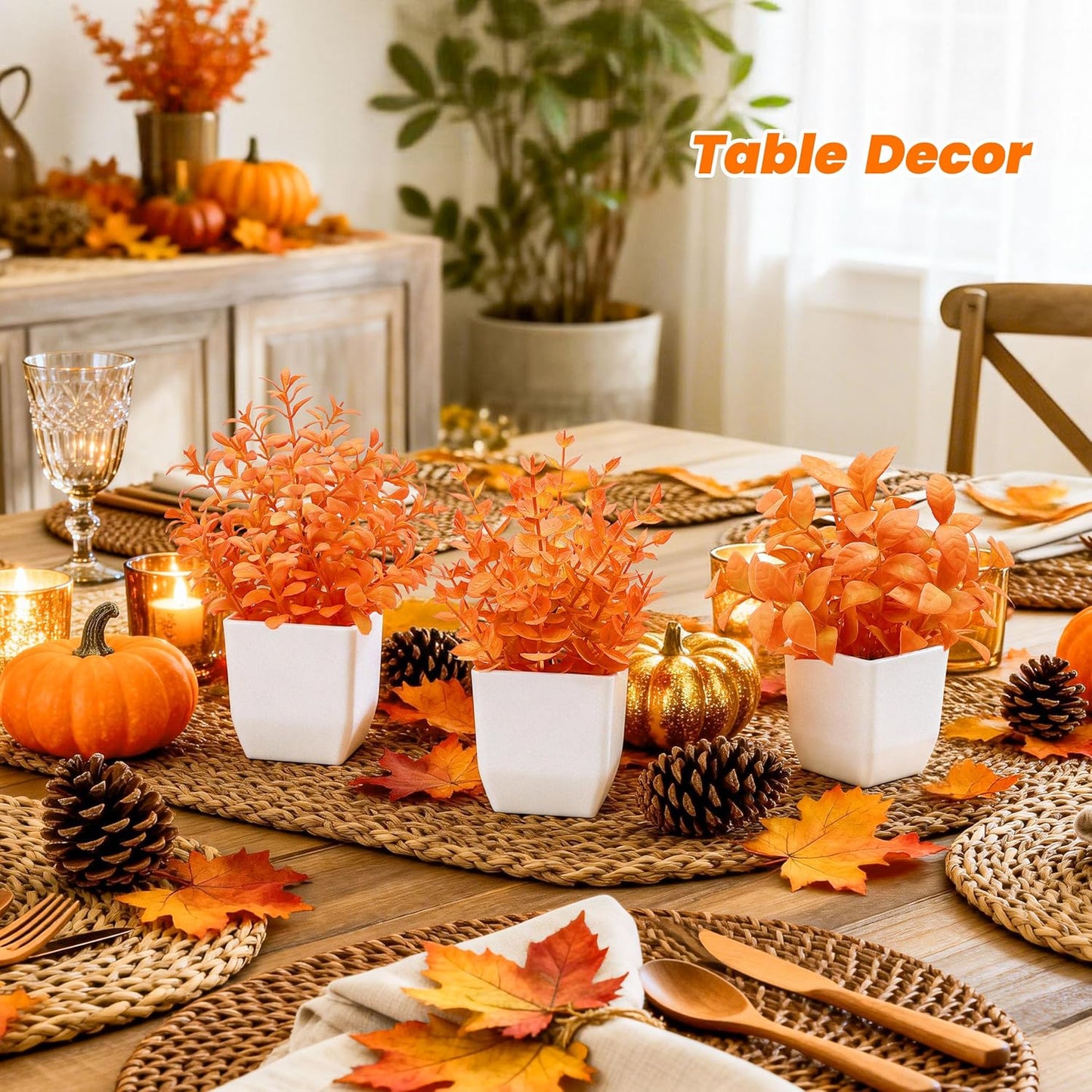 Der Rose 4 Pack Fake Plants Mini Artificial Greenery Potted Plants for Home Decor Indoor Office Table Room Farmhouse Bathroom Decor