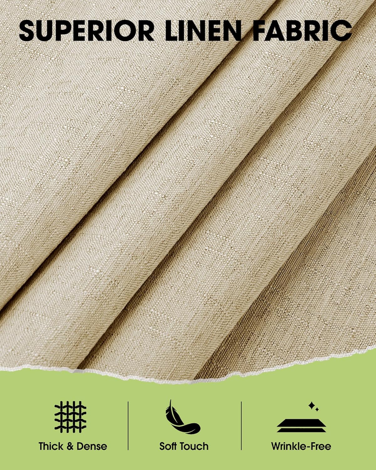 Pureegg Rectangle Linen Tablecloth Waterproof & Stain Resistant, Wrinkle-Free Table Cloth Adds Elegance and Protection, Ideal for Dining, Party, Wedding and Outdoor, 52 x 70 Inch, Sage Green