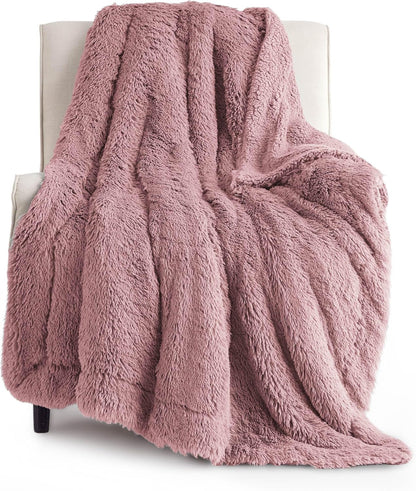 Bedsure GentleSoft Fluffy Fuzzy Faux Fur Throw Blanket for Couch, Soft Sherpa Fleece Cozy Gifts for Women, Plush Bed Blanket Room Decor for Men, Thick Warm Minky Teen Gifts Winter Bedding