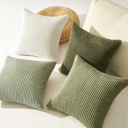 Topfinel Decorative Throw Pillow Covers Cushion Cases, Set of 4 Soft Velvet Modern Double-Sided Designs, Mix and Match for Boho Farmhouse Fall Home Decor (18x18 inch, Orange/Teal)