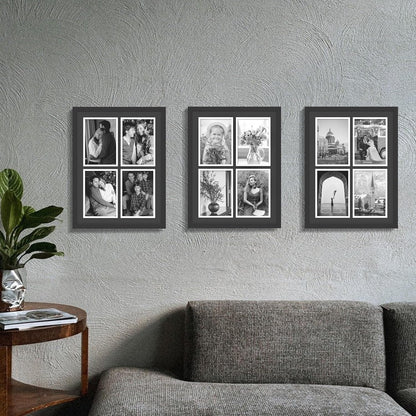 DUENPY 14x26 Collage Picture Frame 4x6 Collage Picture Frame Displays Twelve 4x6 inch Photos Available Horizontal Wall Mounting Display and Vertical Black - Colors A
