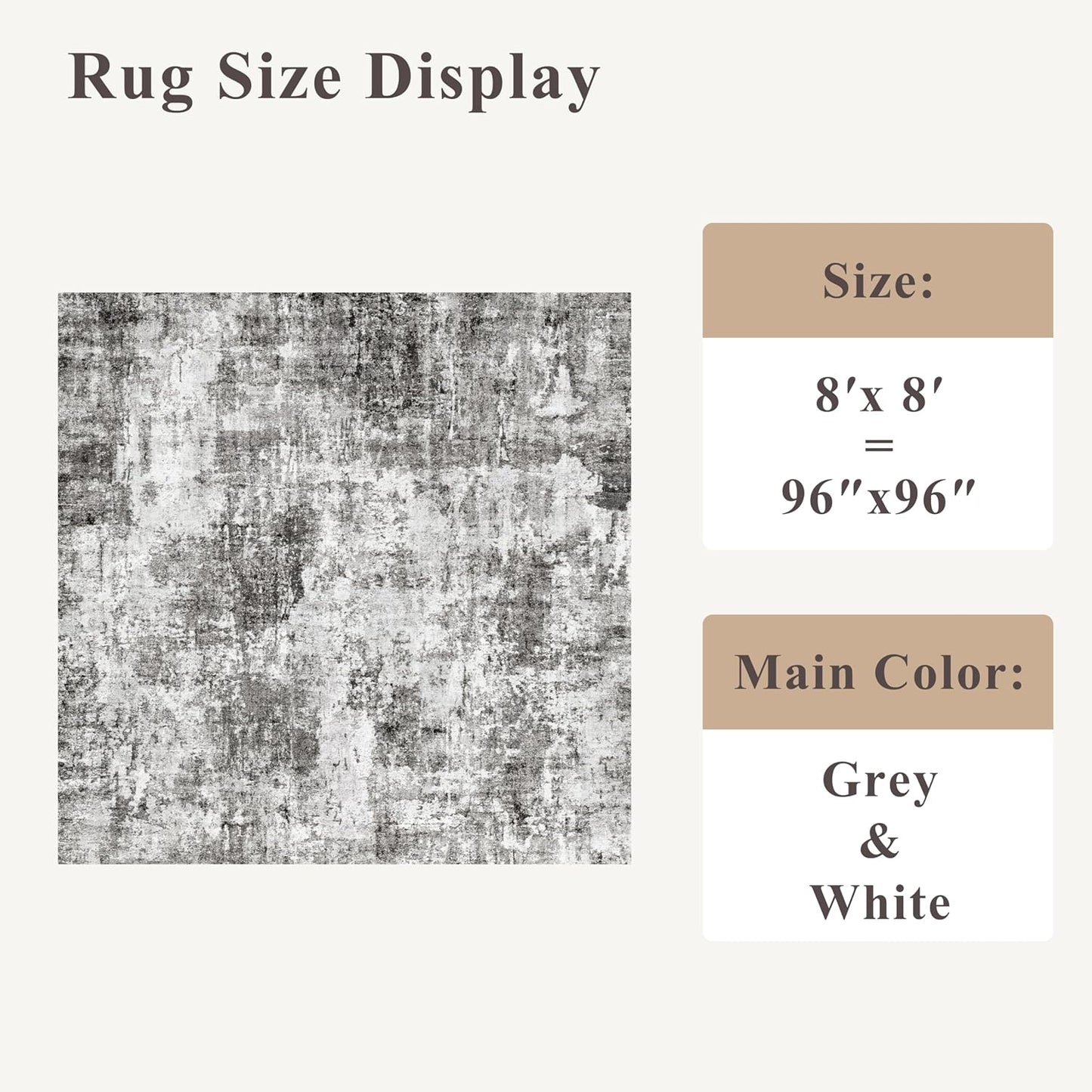 2x3 Washable Non-Slip Area Rug - Soft Low Pile Throw Rug for Kitchen Entryway Bedroom - Modern Indoor Door Mat with Rubber Backing (Beige Grey) - Colors B
