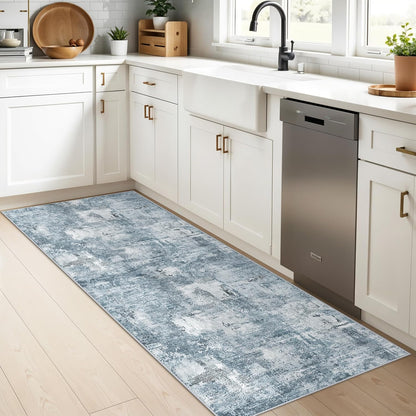 2x3 Washable Non-Slip Area Rug - Soft Low Pile Throw Rug for Kitchen Entryway Bedroom - Modern Indoor Door Mat with Rubber Backing (Beige Grey) - Colors A
