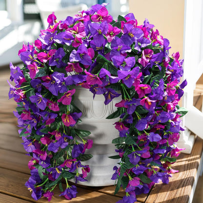 Faux Bougainvillea Artificial Flowers Plants for Outdoor Outside Decoration, 2 PCS Red Fake Flowers UV Resistant Look Real Silk Long Trailing Vines for Front Door Porch Planter Urn Patio Garden Yard