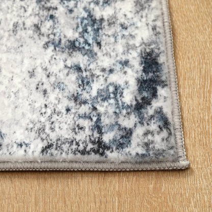 8x10 Area Rugs for Living Room Rug Washable: Abstract Large Rug for Dining Room Bedroom Carpet Non Slip 8 by 10 Indoor Modern Nursery Home Office Blue Grey
