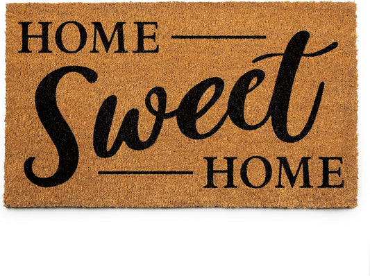 PLUS Haven Coco Coir Door Mat with Heavy Duty Backing, Welcome Doormat, 17.5”x30” Size, Easy to Clean Entry Mat, Beautiful Color and Sizing for Outdoor and Indoor uses, Home Décor