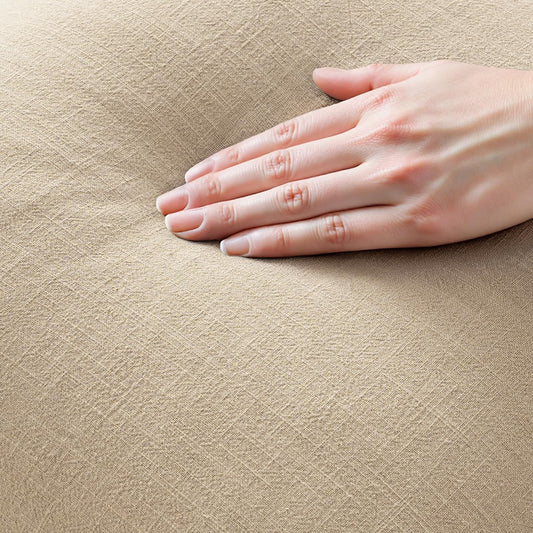 MIULEE Decorative Throw Pillow Covers Neutral Linen Fringe Throw Pillows Set of 2 Natural Beige Boho Farmhouse Cushion Covers with Tassels for Couch Sofa Bed Spring Home Decor 20x20 Inch