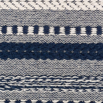 DII Farmhouse Braided Stripe Table Runner Collection, 15x72 (15x77, Fringe Included), Black