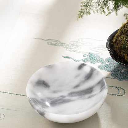 4.72 Inch Small Decorative Bowls, Natural Marble Decorative Bowls for Home Decor, Key Bowl, Coffee Tables Centerpiece, Soap Serving Bowl, Incense Burner, Smudge Bowl